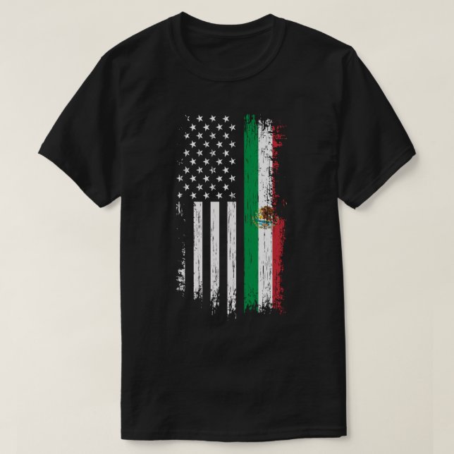 Camiseta México Estados Unidos crece raíces pullo bandera m (Diseño del anverso)