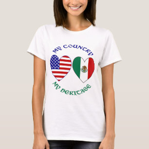 Camiseta México Estados Unidos Mi País Mi Herencia