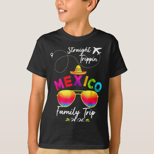 Camiseta Mexico Family Vacation Cancun 2026 Straight Tripn  (Anverso)
