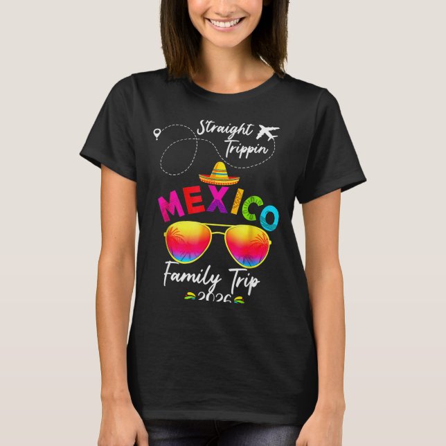 Camiseta Mexico Family Vacation Cancun 2026 Straight Tripn  (Anverso)