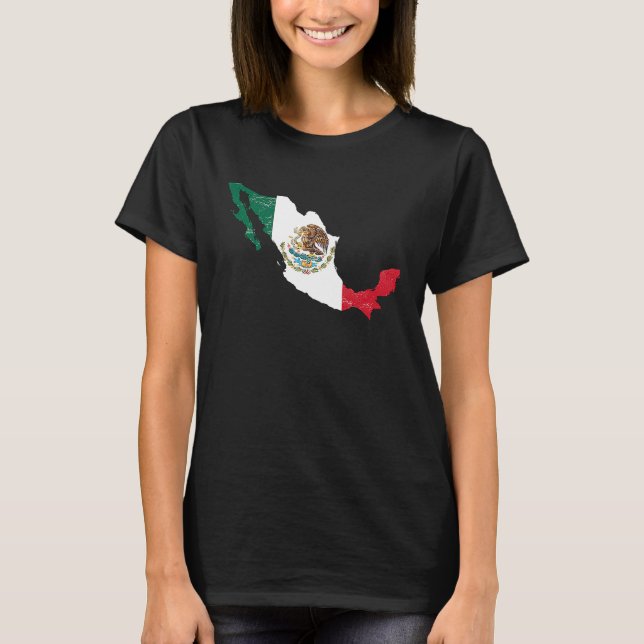 Camiseta Mexico flag with Mexican map distressed (Anverso)