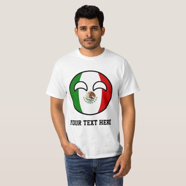 Camiseta México Geeky que tiende divertido Countryball (Anverso completo)