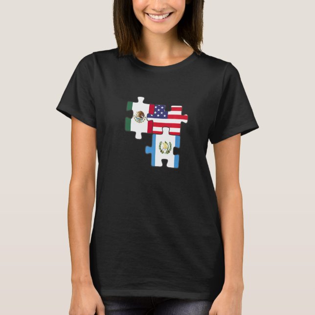 Camiseta México Guatemala Y El Rompecabezas De Los Ee.Uu. (Anverso)