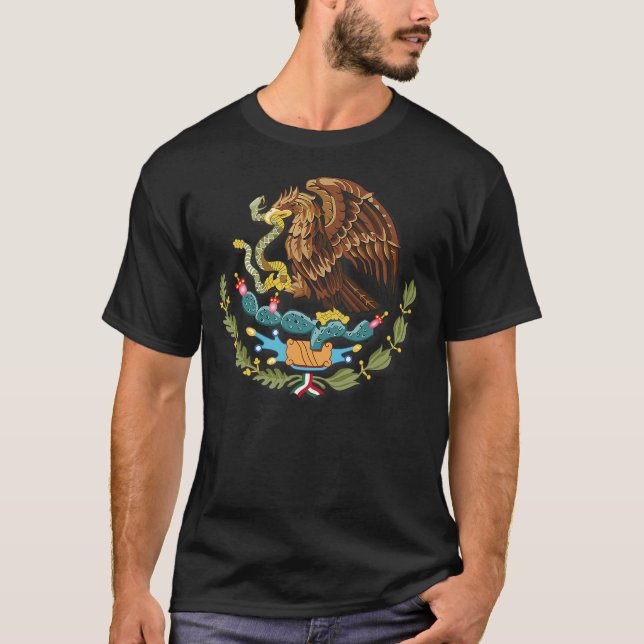 Camiseta Mexico Independence Eagle Snake Design Cartoon Mex (Anverso)