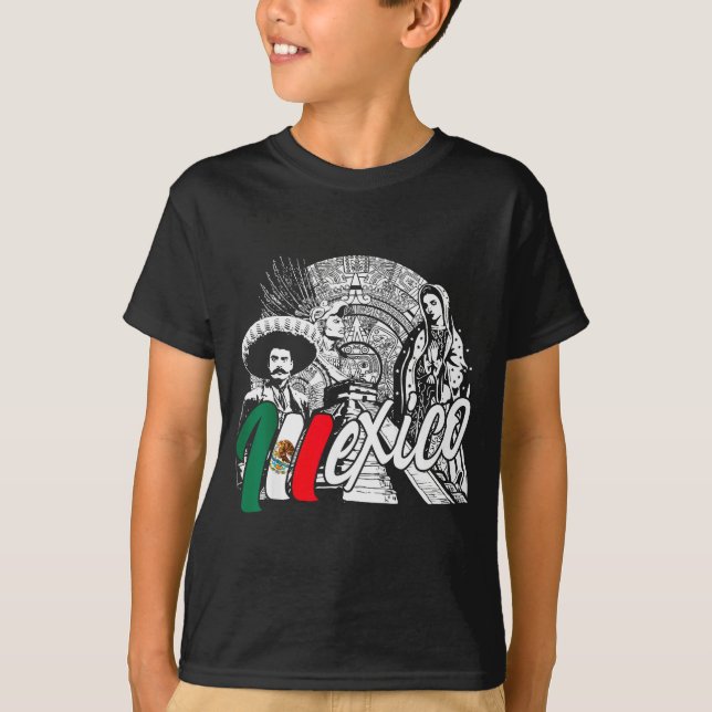 Camiseta Mexico - Mexican Pride - Virgen De Guadalupe And H (Anverso)