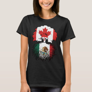 Camiseta México México Bandera de raíces de árboles canadie
