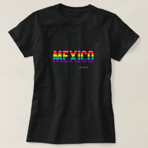 Camiseta México Orgullo Hoodie Bandera arco iris W.