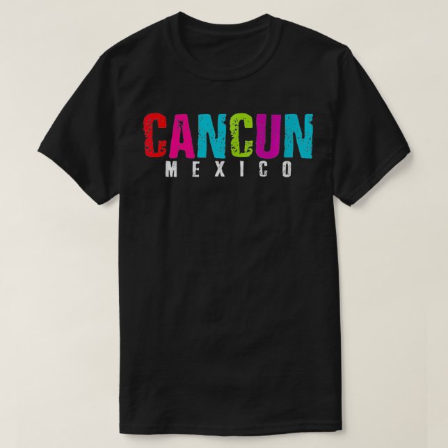 Camiseta México Recuerdos de vacaciones de Cancún Caribe Yu (Diseño del anverso)