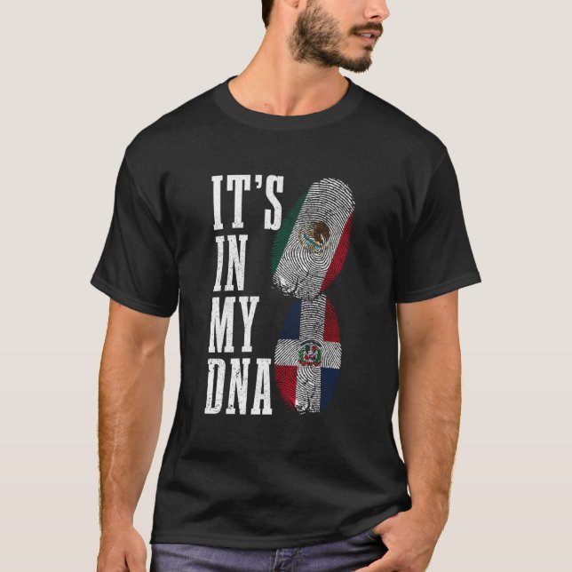 Camiseta México República Dominicana Está En Mi Fe De Adn M (Anverso)