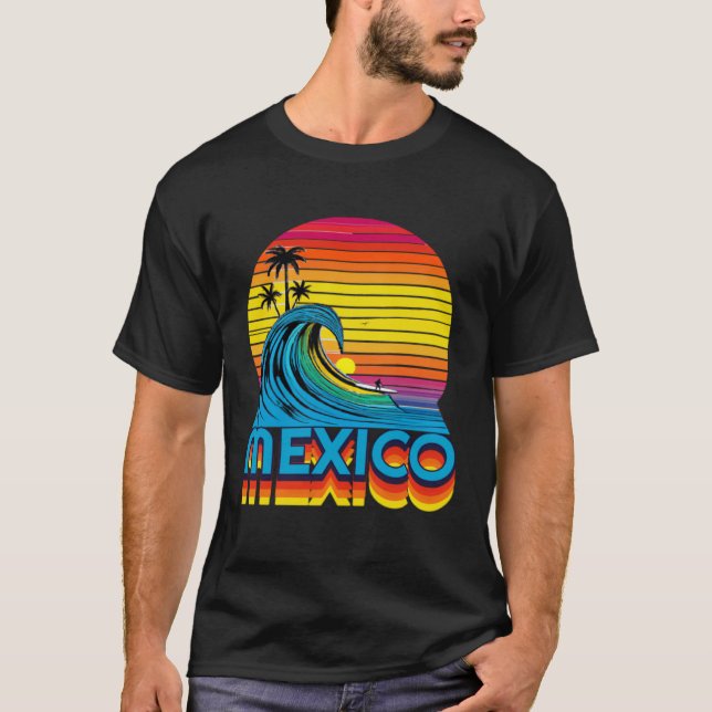 Camiseta Mexico Retro Throwback Surf & Mexican Beach Souven (Anverso)