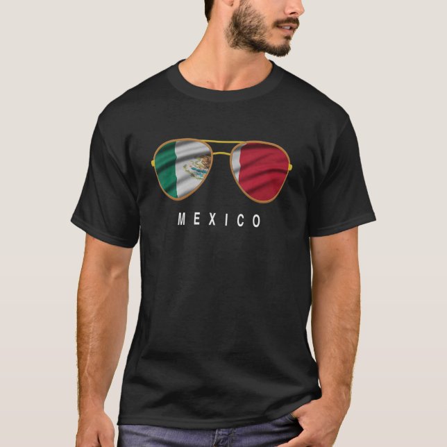 Camiseta mexico sunglasses mexico trip mexican flag (Anverso)