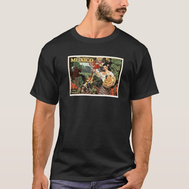 Camiseta México Tierra de Esplendor Tropical Retro de Viaje (Anverso)