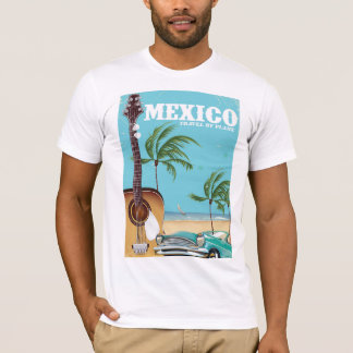Camiseta México - viajar en avión cartel de viaje