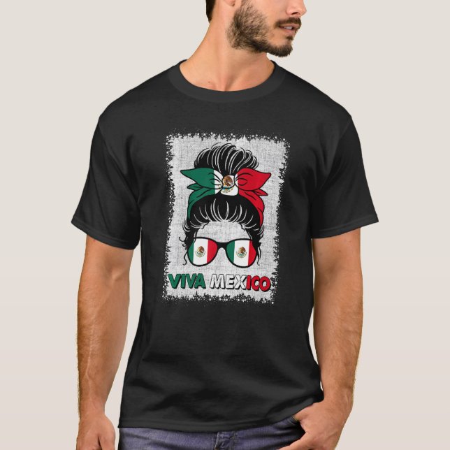 Camiseta México Viva la Bandera Mexicana del Orgullo Mexica (Anverso)