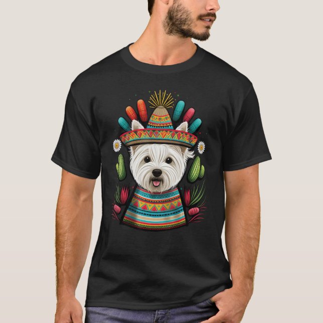 Camiseta Mexico Westie Sombrero Mexican West Highland White (Anverso)