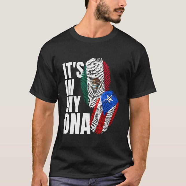 Camiseta México Y Puerto Rico Mezcla De Bandera (Anverso)