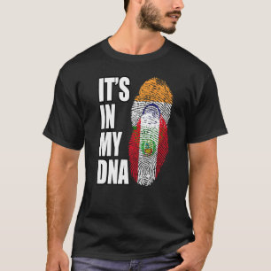Camiseta Mezcla de ADN de bandera de herencia india y perua