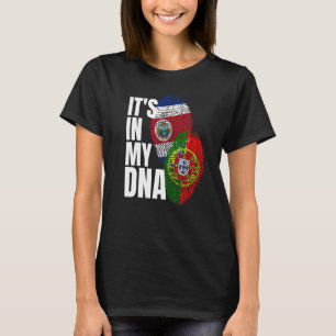 Camiseta Mezcla de ADN de bandera de herencia portuguesa co