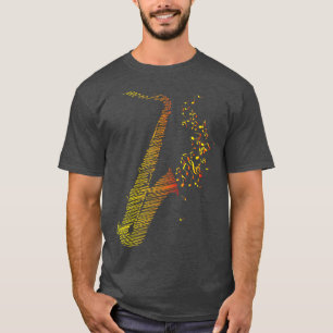 Camiseta Mezcla de arte saxofónico creativo Naranja