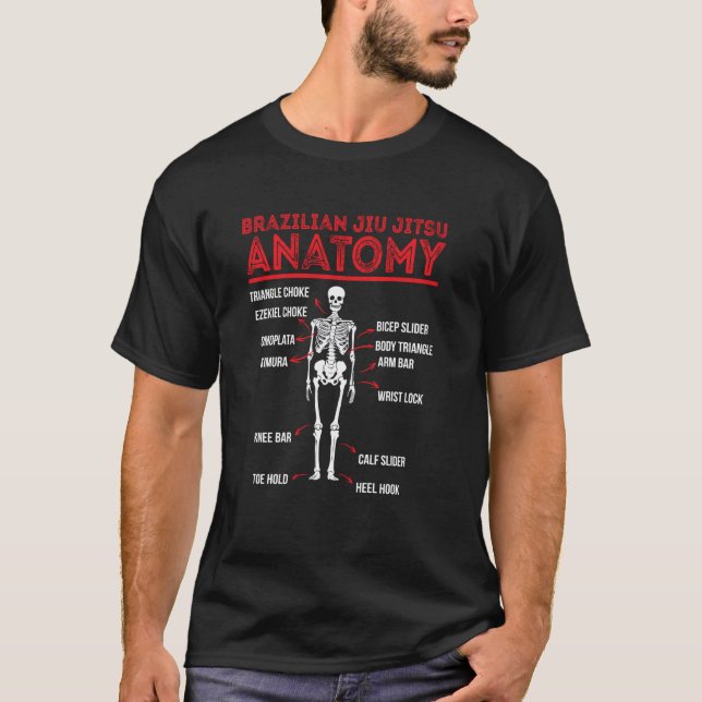 Camiseta Mezcla de artes marciales divertida anatomía brasi (Anverso)