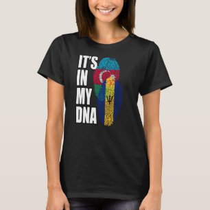 Camiseta Mezcla De Bandera De Barbados Y Azerbaiyán