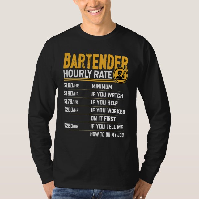 Camiseta Mezcla de barras de barman por hora (Anverso)