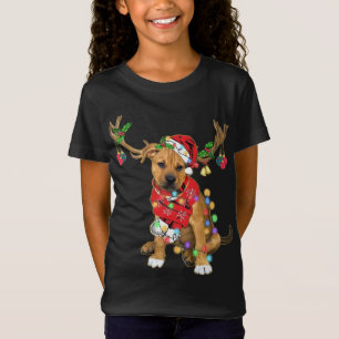 Camiseta Mezcla de boxeadores de Pitbull Navidades de renos