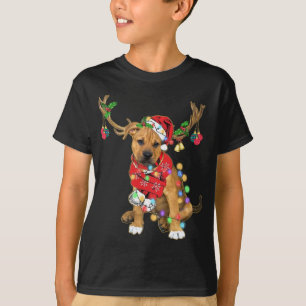 Camiseta Mezcla de boxeadores de Pitbull Navidades de renos