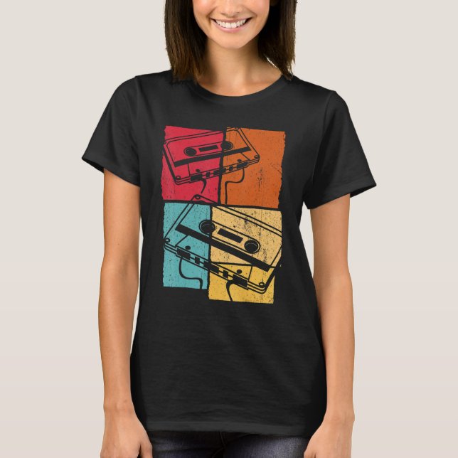 Camiseta Mezcla de cintas de vídeo de cassette de música re (Anverso)