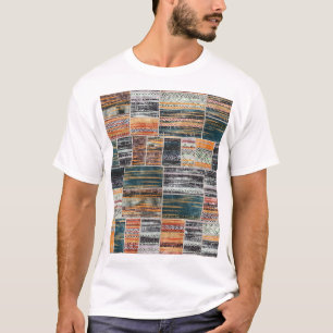 Camiseta Mezcla de collage de mosaico, impresión de trama d