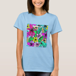 Camiseta Mezcla de Flores Tropicales Thunder_Cove