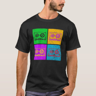 Camiseta Mezcla De Música Retro De Cinta De Cassette 80 Y 9