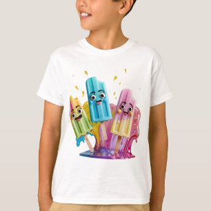 Camiseta Mezcla de paletas en verano con expresión peculiar