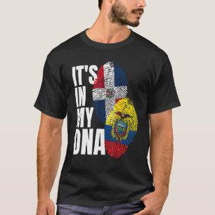 Camiseta Mezcla Ecuatoriana Y Dominicana Bandera De ADN Her
