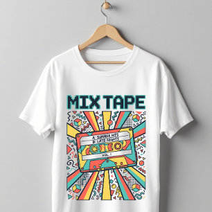 Camiseta Mezcla Retro de Cintas de Casete de los 80s y 90s 