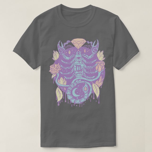 Camiseta Mezcla Retro Mística Escorpio Zodiaco (Diseño del anverso)