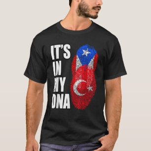 Camiseta Mezcla Turca Y Puertorriqueña Bandera De ADN T S