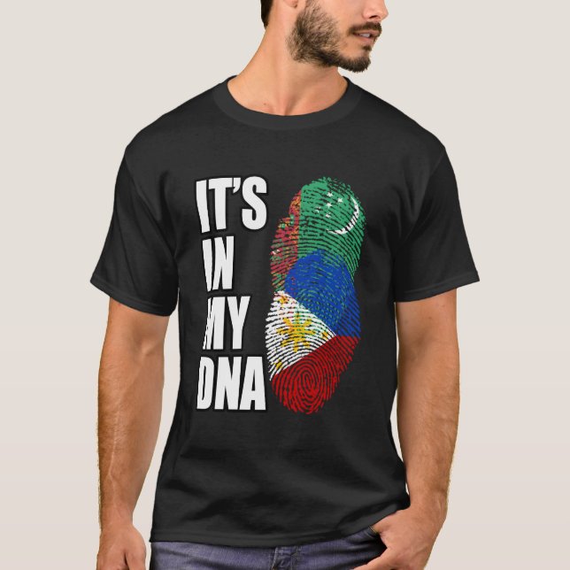Camiseta Mezcla Turcomana Y Filipina De Bandera De Adn (Anverso)