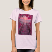 Camiseta mezclada rosa con diseño rosa 