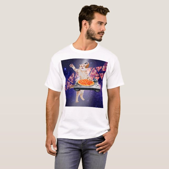 Camiseta Mezclador conmutable de gato DJ (Anverso completo)