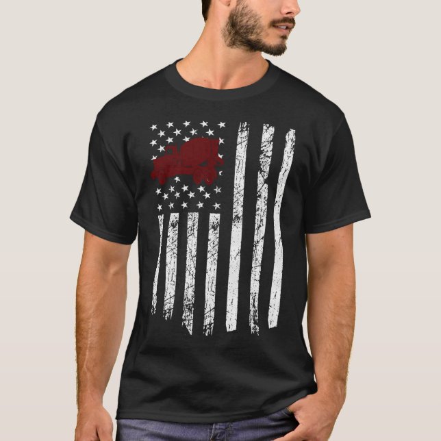 Camiseta Mezclador de hormigón Bandera Americana Cemento Pa (Anverso)