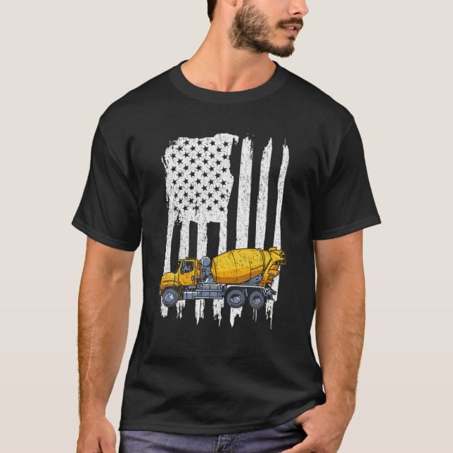 Camiseta Mezclador de hormigón de Cemento Patriótico (Anverso)