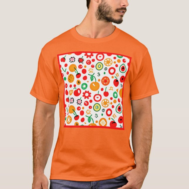 Camiseta Mezclas de patrones de fruta. ¡Hazte con una en Za (Anverso)