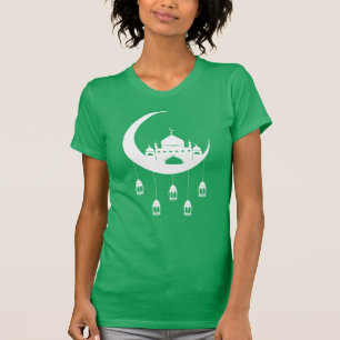 Camiseta Mezquita Blanca en Crescent Moon Fanous Ramadan