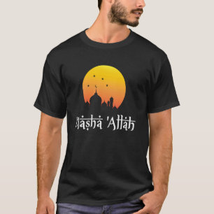 Camiseta Mezquita de diseño islámico Media Luna Masha Allah