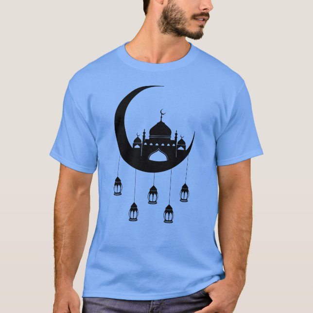 Camiseta Mezquita en la luna creciente Fanous Ramadan (Anverso)