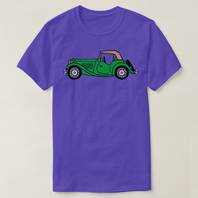 Camiseta MGTD MG TD Carreras británica Green Classic Car (Diseño del anverso)
