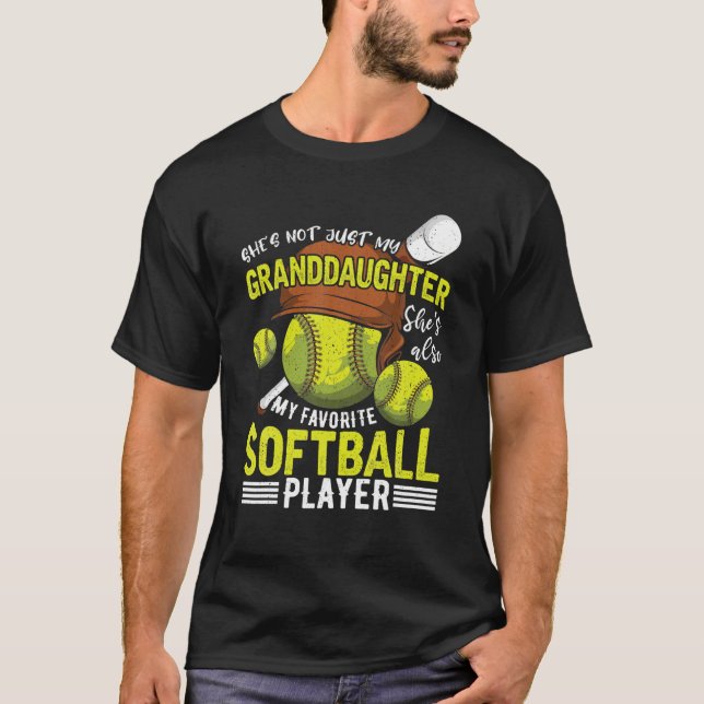 Camiseta Mi Abuela Abuela De Tee Mi Softball Favorito (Anverso)