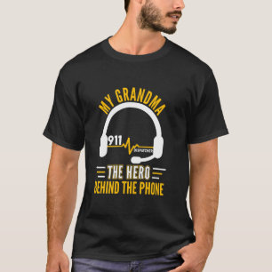 Camiseta Mi Abuela El héroe detrás del teléfono Orgulloso 9