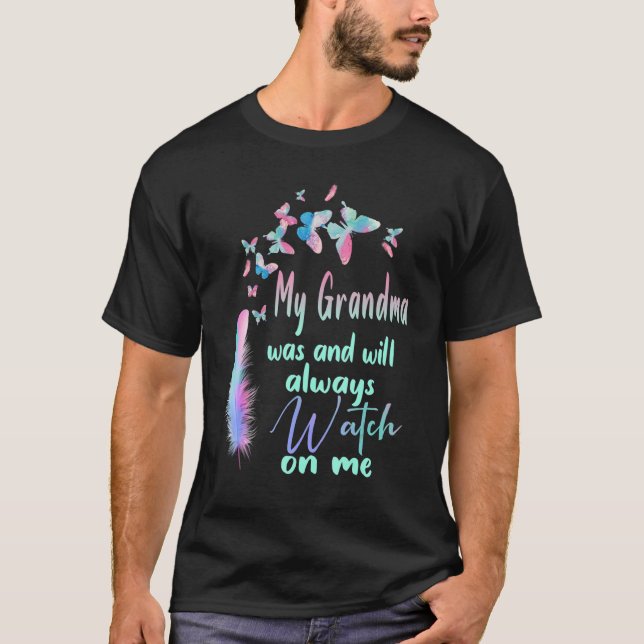 Camiseta Mi Abuela Es Mi Ángel Guardián En El Cielo Perdida (Anverso)